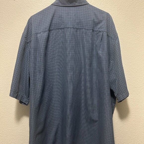 Van Heusen Studio men's short sleeve blue button down, 2XL - Picture 4 of 6